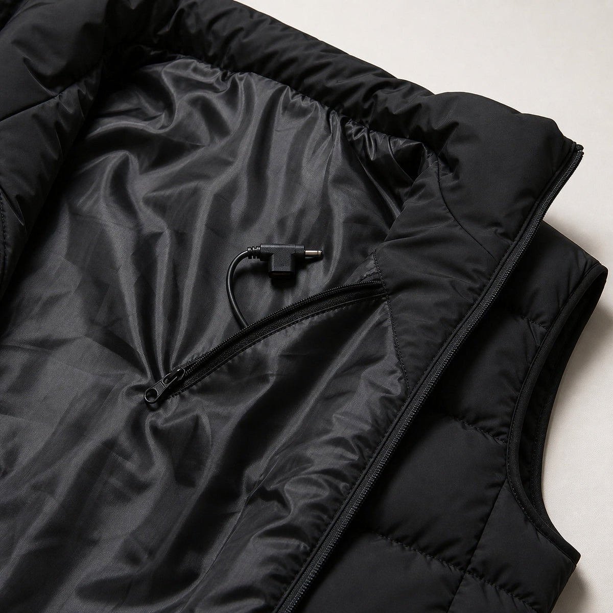 Interior power pocket detail of the ThermStride heated vest