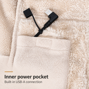Inner power pocket with a built-in USB-A cable and protective cap