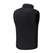 Black M6060 heated fleece vest, back view