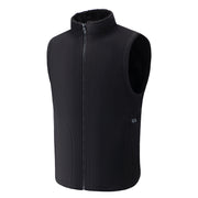 Black M6060 heated fleece vest, front view